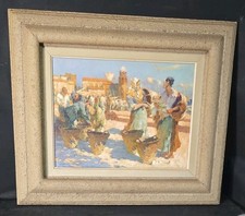 Louis Raoul GUIRAUD Animated Landscape View of Collioure Oil Painting (1888-1976)