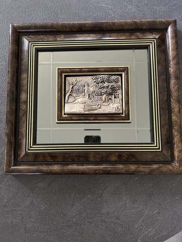 Ancien tableau miroir argent - tableau,