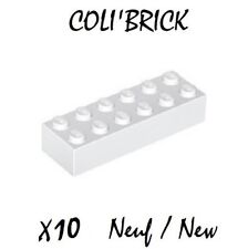 Lego 2456 - 10x Briques / Brick 2x6 - Blanc / White - lot kg New Neuf