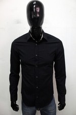 Burberry Shirt Mens Size S Long Sleeve Chemise Shirt Cotton Black Logo