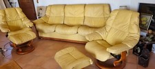 salon cuir stressless jaune