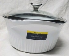 CorningWare 5.5 Qt Cast Aluminum Dutch Oven French White Cassarole Lid New