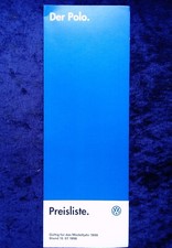 VW Polo 6N price list, 7/1998, Sportline, Comfortline, Highline, 16 V, open air