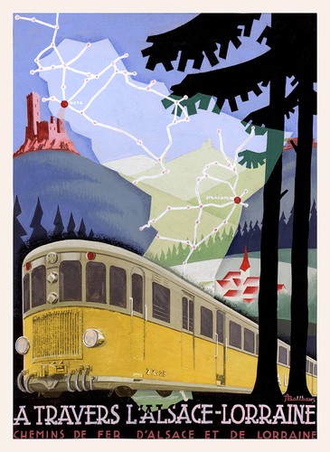 Affiche chemin fer alsace - affiche,
