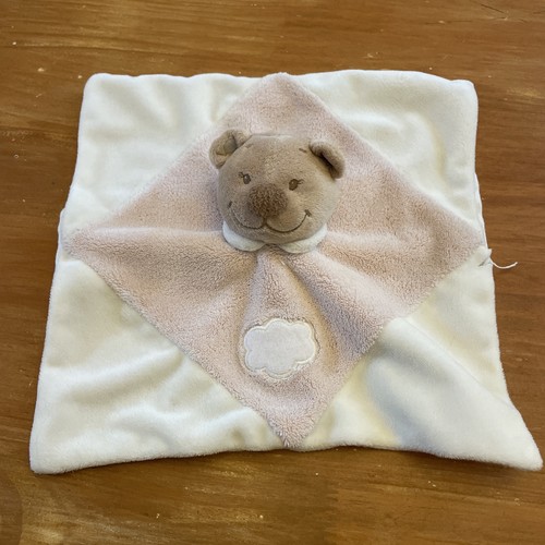 Doudou plat carré ours beige - plat,