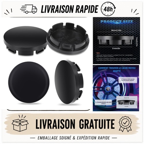 Caches moyeu 56mm noir - caches,