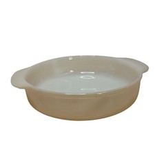 Fire King PEACH LUSTER 8" Round Cake Pan/Casserole w/handles Vintage!