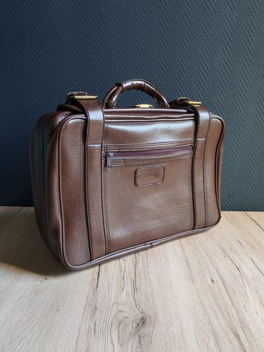 Valise vintage cuir marron - , wks
