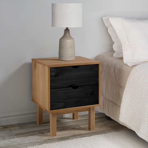 Table chevet marron gris - table,