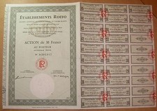 Action. Establissements ROFFO - Action de 30 francs au porter 1974 (2)