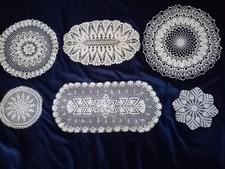 Lot 6 napperons crochet blanc