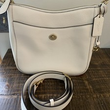 NWOT Coach Chaise C8483 Chalk/Brass  Polished Pebble Leather Crossbody