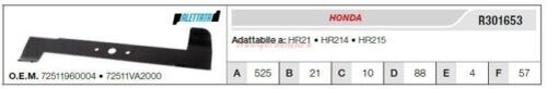 Lame honda tondeuse hr21 - lame, hr214