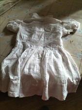poupée robe ancienne coton broderie  SFBJ  jumeau unis France Bru ANTIC DRESS