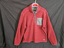 GH Bass & Co Explorer Men’s SZ SP 1/4 Zip Red Maroon Pullover Fleece Sweater