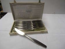 SET OF 12 STAINLESS STEEL KNIVES GERMANY METAL HOUSEWARE 