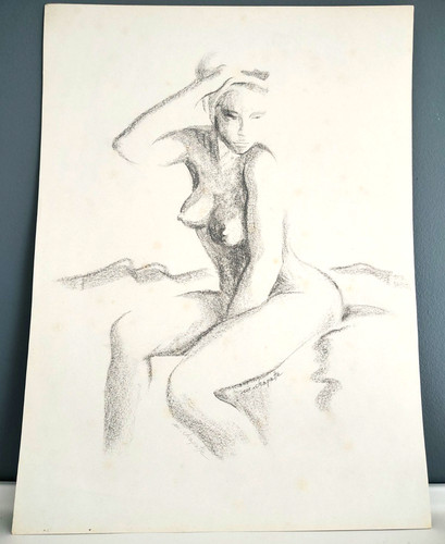 Dessin original étude de nu - dessin,
