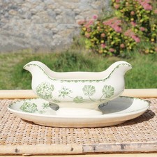Antique U&C Sarreguemines Earthenware Sauce Bowl Geranium Model