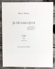 Marcel Mariën Je-Ne-Sais-Quoi 1970 conceptual art zine Les Lèvres Nues