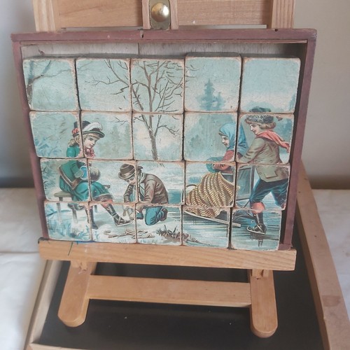 Jeu cubes vintage bois - jeu,