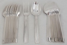 Christofle Mira, Ripple, 12 Entremet Cutlery, 24 Pieces, Monogrammed FM