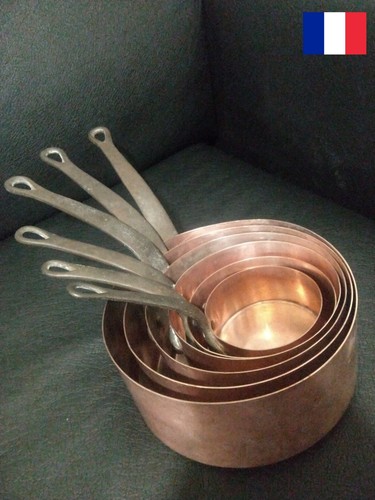 Lot casseroles en cuivre - lot,