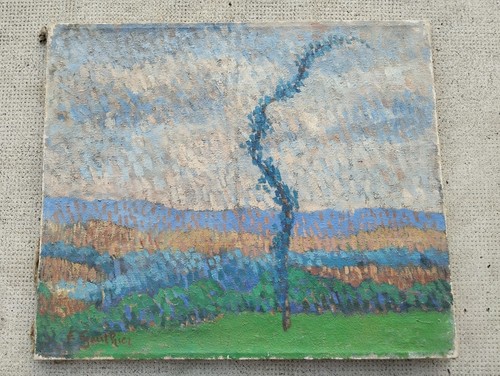 Ancienne peinture pointilliste - peinture,