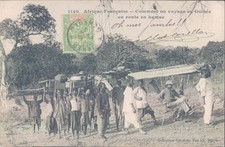 French colonies GUINEA hamac transportation 1910s PC