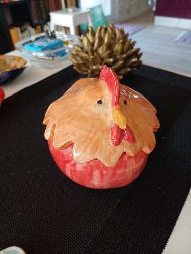 Poule ceramique signée - signée, lm