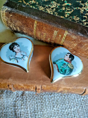 Rare paire boîtes cœur - paire, en