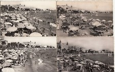 Lot of 4 old postcards CANNES The crowded beach 