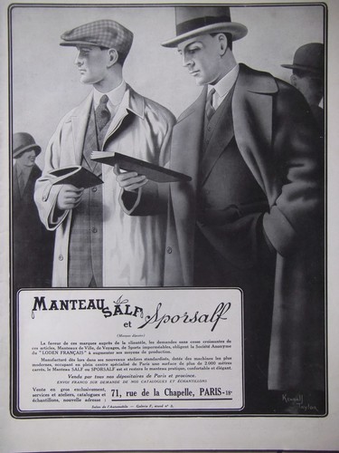 Publicité manteau salf - salf, et