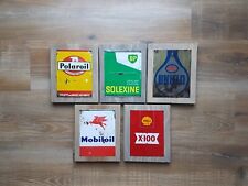 Unique et original tableau bois ancien bidon huile objet publicitaire solexine