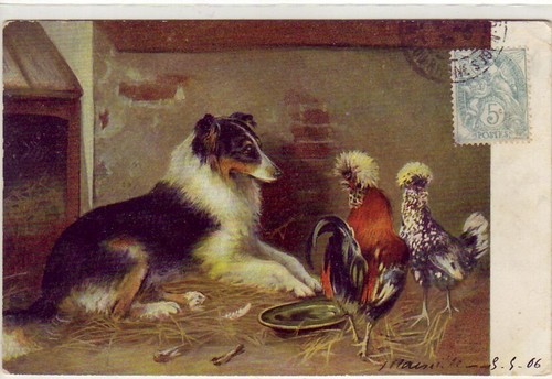 Cpa illustration animaux chien - animaux,