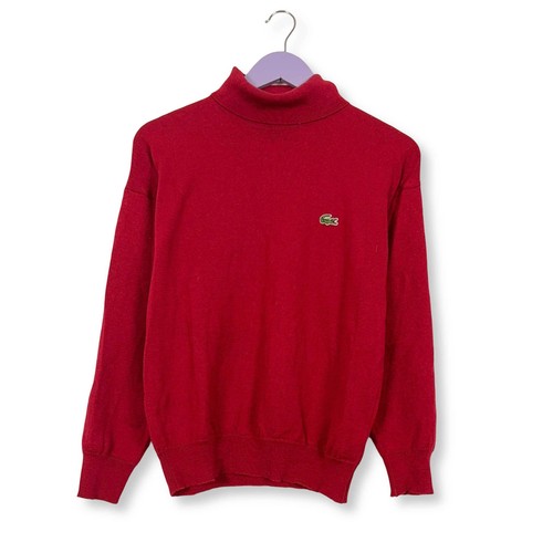 Pull lacoste rouge - lacoste, col