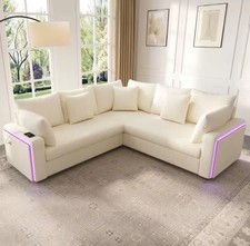 canapé d'angle moderne LED +