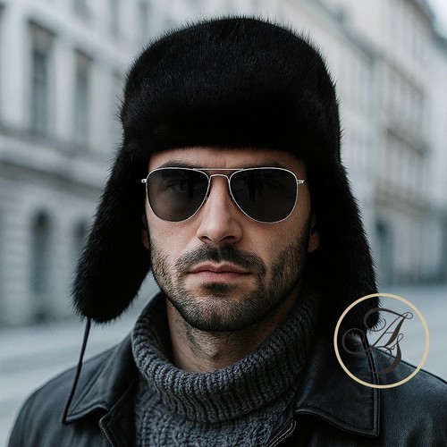 Chapka homme vison noir - vison,