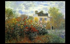Claude Monet The Artist's Garden in Argenteuil PHOTO of his 1873 Painting