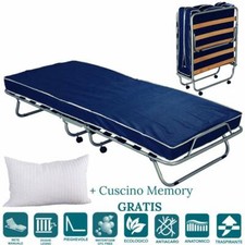 Confortable lit d'appoint 80x190 avec Matelas en Mousse H 10 cm avec Oreiller