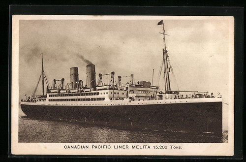 Carte postale paquebot - , melita