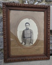 Ancien cadre photo Militaire Belge en Uniforme 1920 - 1930 Guerre 14-18 WW1