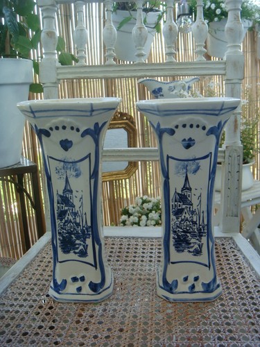 Vases delfts blauw signés - vases,