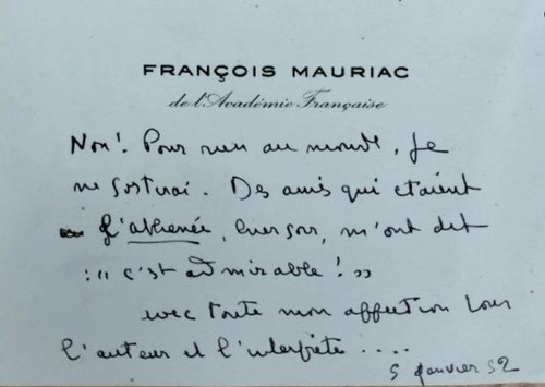 François mauriac carte - mauriac,