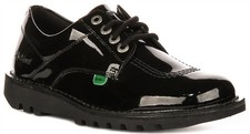Kickers Kick Lo Core Leather Womens Sneakers In Black Patent US 5 - 8