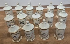 Set of 25 19th Century Earthenware Pharmacy Jars - Sold individually