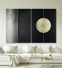 XXL Toile Image Moderne Abstraite Environ Sofa Noir Blanc Beige Industrie Design