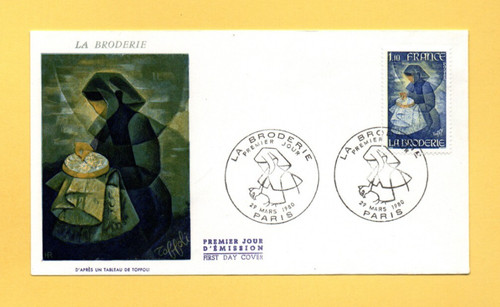 Fdc 1980 la broderie - -,