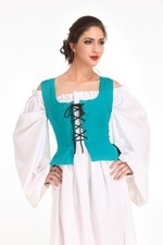 Déguisement médiéval femme pirate Renaissance corsage paysan réversible...