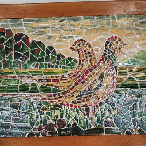 Mosaïque céramique signée