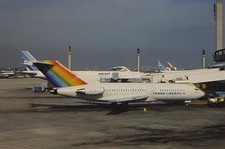 Original 35mm colour slide of Trans Brasil Boeing 727-27C PT-TYH at GIG in 1983